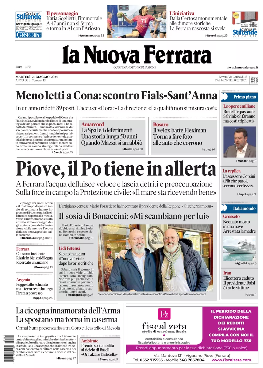 Prima-pagina-nuova ferrara-oggi-edizione-del-2024-05-21